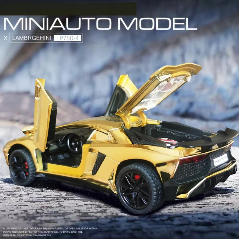 Modèle de supercar 1:32 avec son et lumière — moulé sous pression, cadeau d'anniversaire garçon