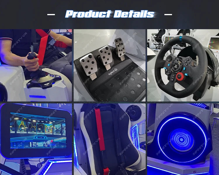 Jeu VR Commercial 1 joueur réalité virtuelle 360 montagnes russes Vr avec Joystick de vol et volant de course