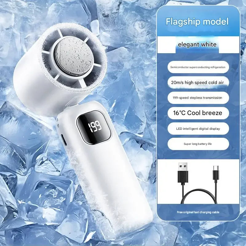 Ventilateur électrique rafraîchissant d'été, ventilateur turbo portable rechargeable, climatiseur double usage portable et de bureau pour le camping