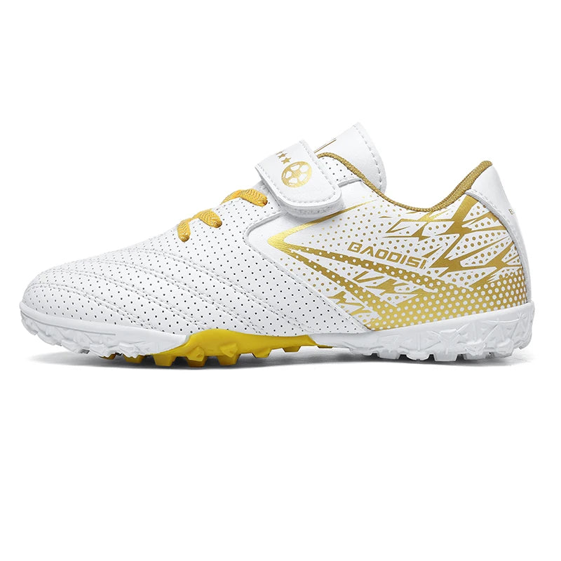 Sxfdneay Chaussures de Football Futsal Enfant Garçon — Cuir Verni, Semelle TPR, Intérieur