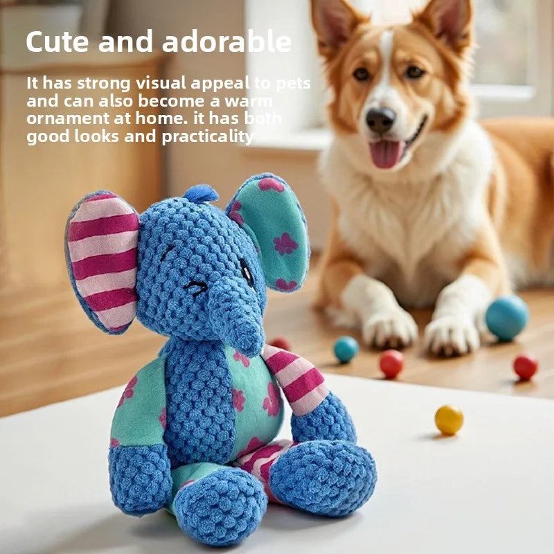 Jouet en peluche pour chien, mignon renard, éléphant, résistant aux morsures, interactif, grinçant, jouet à mâcher, nettoyage des dents de chien, poupée sonore, jouet à mâcher