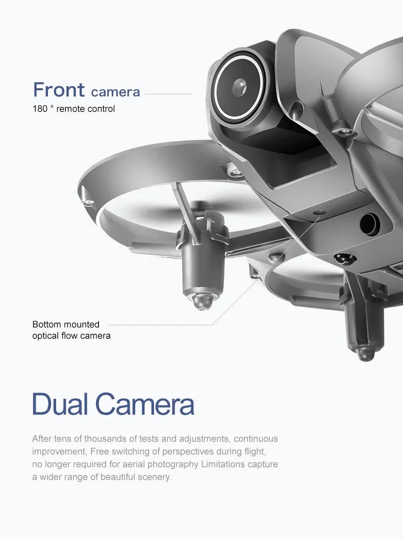 Drone GPS 8K HD professionnel — double caméra, évitement d'obstacles, moteur brushless, flux optique