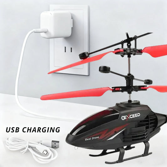 Avion hélicoptère télécommandé, mini drone pour enfants, avion à induction de charge, jouet suspendu pour garçons