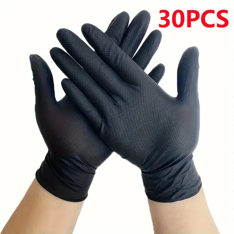 Gants en Nitrile épais 8mil, 30/50 pièces, gants jetables industriels avec texture diamant, sans Latex, gants de mécanicien robustes pour automobile