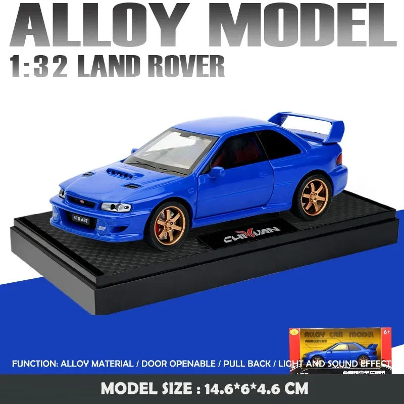 Simulation 1:32 Subaru Impreza WRX 22B STI Modified Diecast Alloy Metal Car Model Miniature Car for Kids Boys Birthday Gift