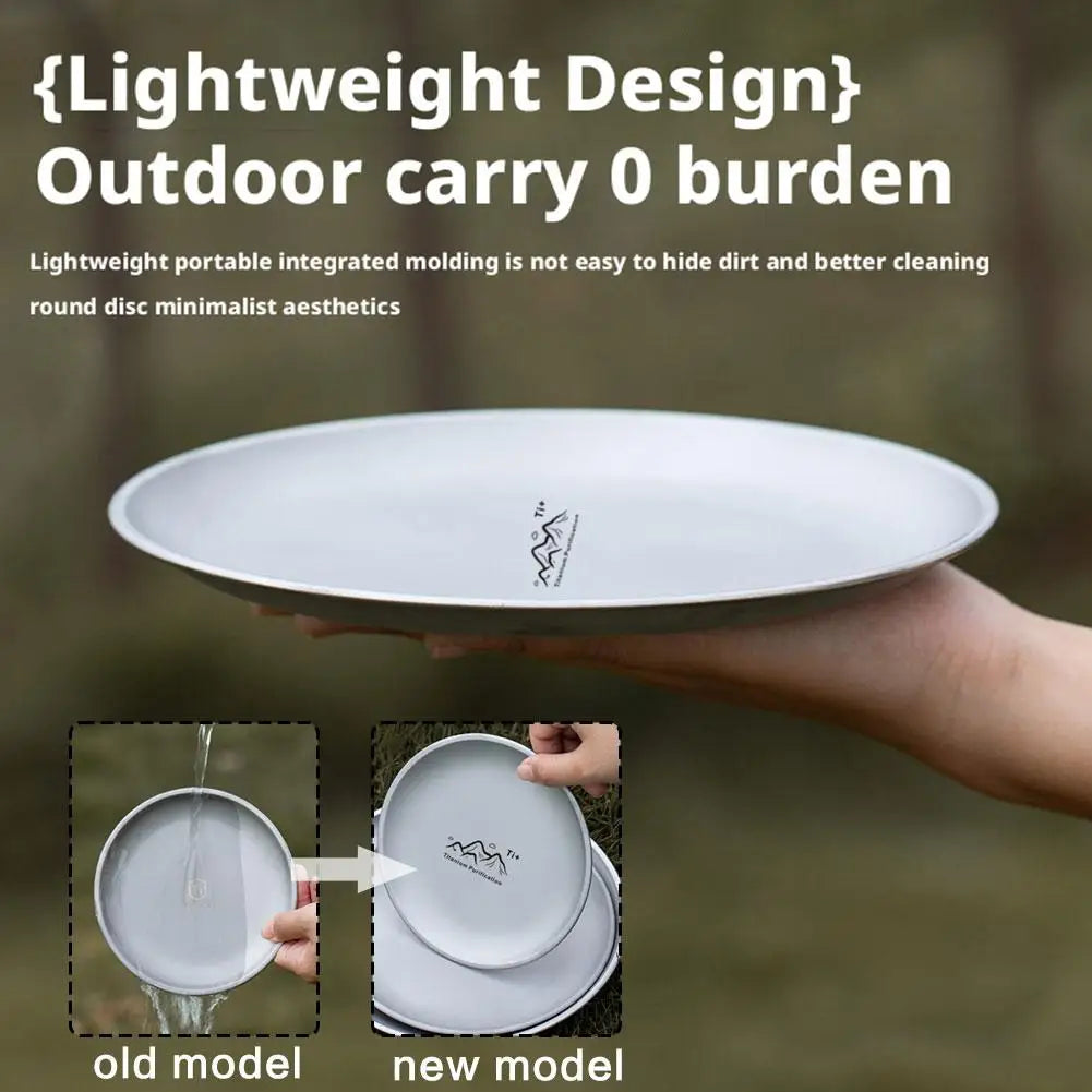 Camping Plaque de camping ultra légère en titane |   Vaisselle de salle à manger extérieure empilable |   Pour sac à dos randonnée pique-nique barbecue