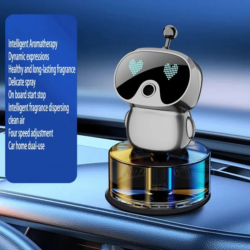 Désodorisant de voiture Intelligent diffuseur d'arôme de voiture Rechargeable AI yeux intelligents 4 niveaux de diffuseur de voiture Intelligent réglable cadeau