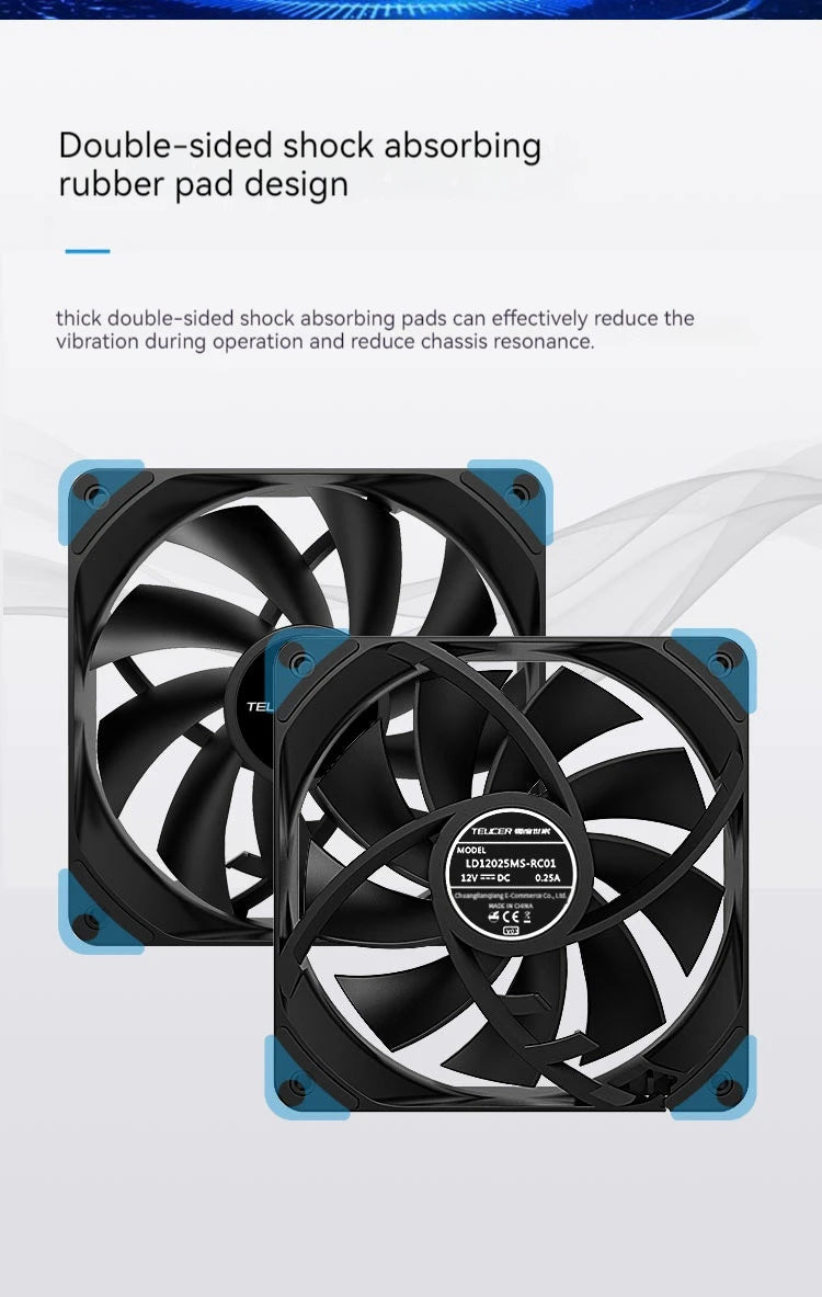 TEUCER PC boîtier d'ordinateur ventilateur PWM 4 broches 120mm silencieux 12CM ventilateur CPU refroidisseur ventilateur de refroidissement radiateur de refroidissement ventilateur 12V ajuster la vitesse du ventilateur