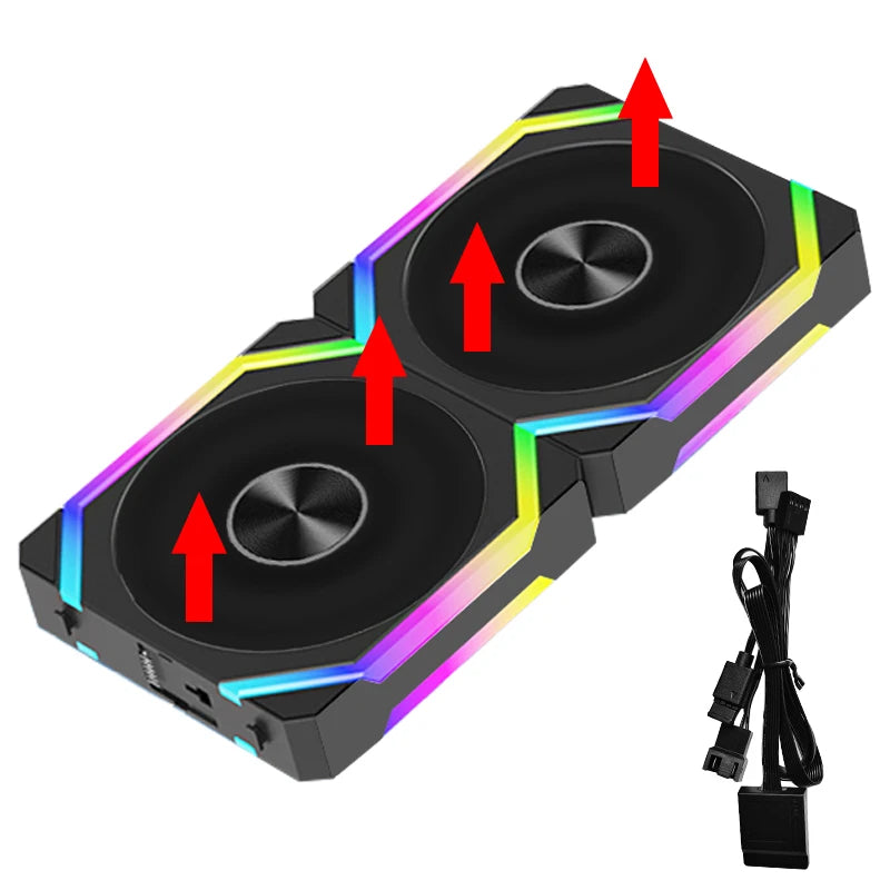 JUMPEAK CS120 ARGB ventilateur de refroidissement 360mm 240mm épissage empilable modulaire PWM silencieux 120mm RGB ventilateurs pour boîtier PC de jeu refroidisseur d'eau