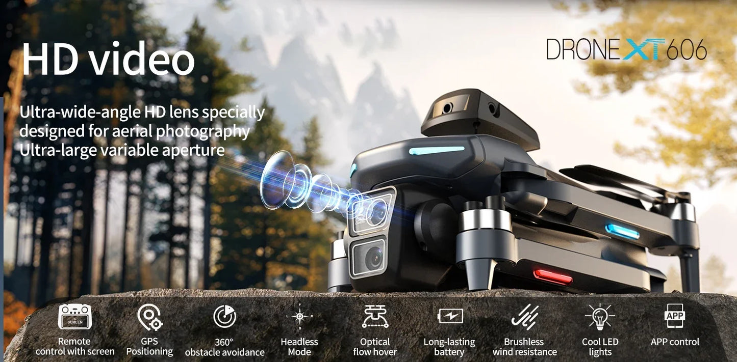 Drone GPS 8K sans fil — double caméra HD, WiFi 5G FPV, évitement d'obstacles, quadricoptère brushless RC