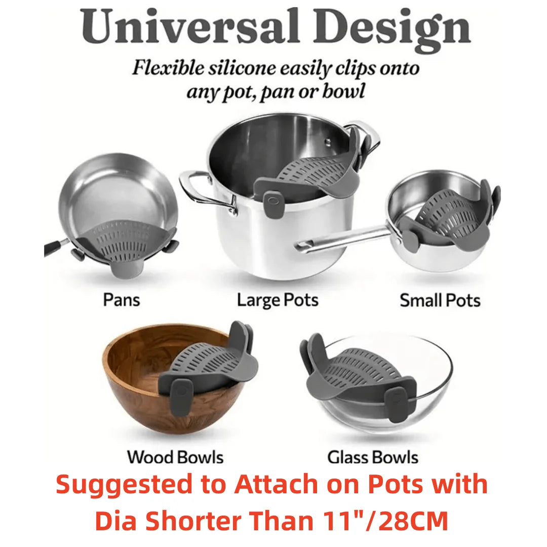 1 pièce, passoire, passoire à casseroles, passoire à Clip réglable pour casseroles et bols, passoire à casseroles de cuisine