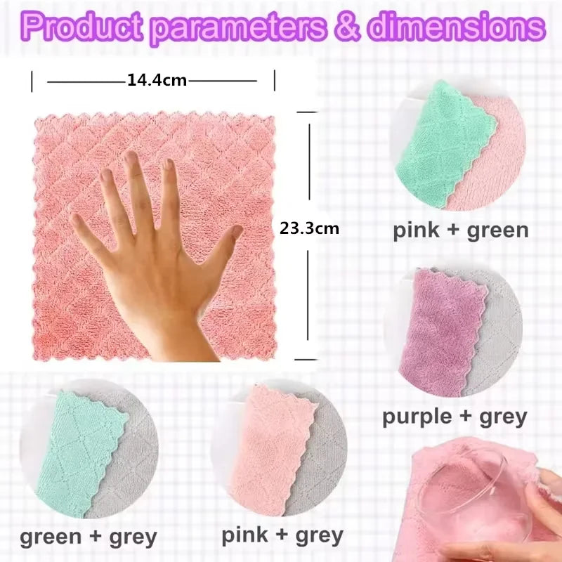 Juego de rejillas absorbentes, suaves y antimanchas, de microfibra, toallas de cocina, gris claro, 5 piezas, 10 piezas, 20 piezas