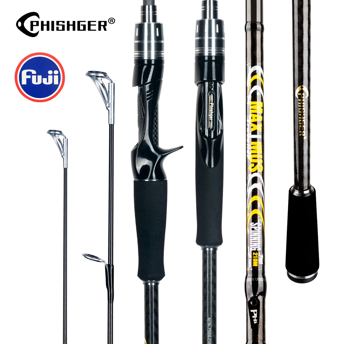 PHISHGER MAXIMUS voyageur filature Baitcasting leurre cannes à pêche 1.65 m ~ 3.0 m Fuji Guide 30 T carbone ultraléger rapide L/ML/M 3-35g