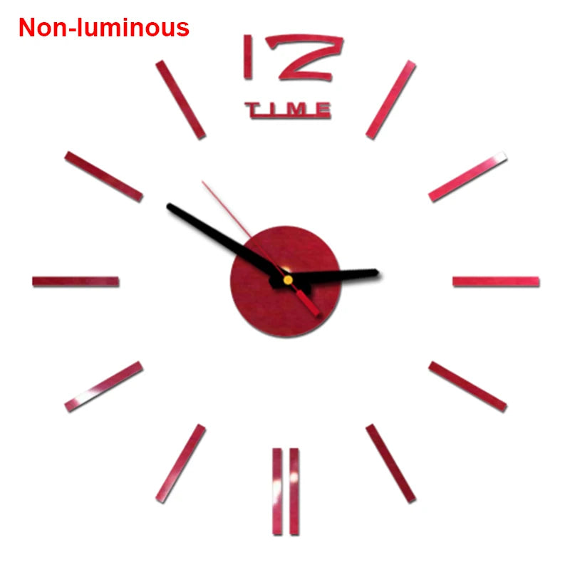 Wall clock DIY Luminous Wall Clock Quartz Watch Acrylic Mirror Stickers Wall Clock Wall Decoration Hot Home Decoration