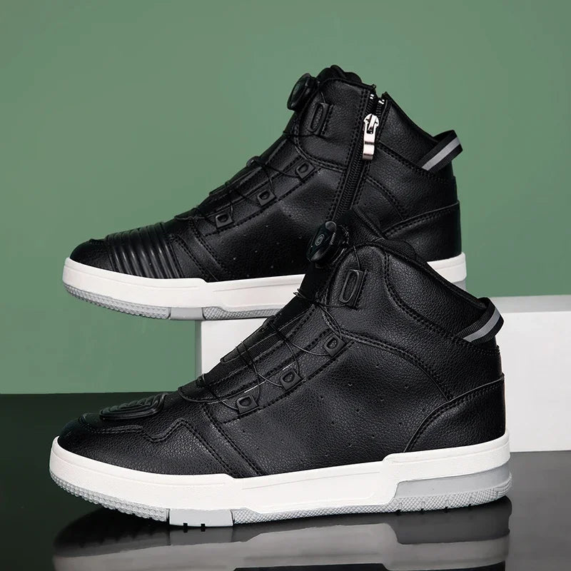 Chaussures Moto & Vélo Homme Cuir Antidérapantes — Route & Montagne