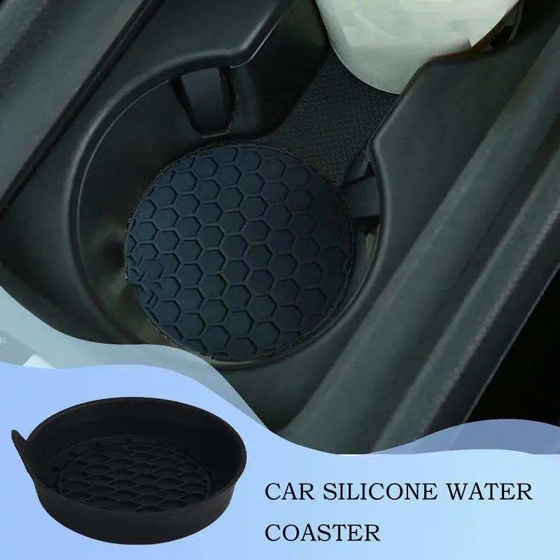 Porte-gobelet noir pour voiture, 2 pièces, insertion antidérapante, sous-verres, tampons, accessoires d'intérieur pour la plupart des tasses