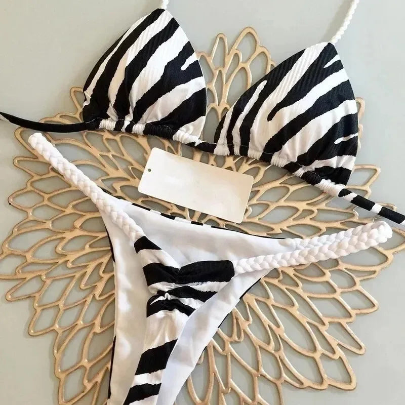 Nouveau Bikini femmes maillot de bain plage vacances maillots de bain imprimé léopard Sexy Bikini ensemble maillots de bain maillot de bain string maillot de bain Biquinis