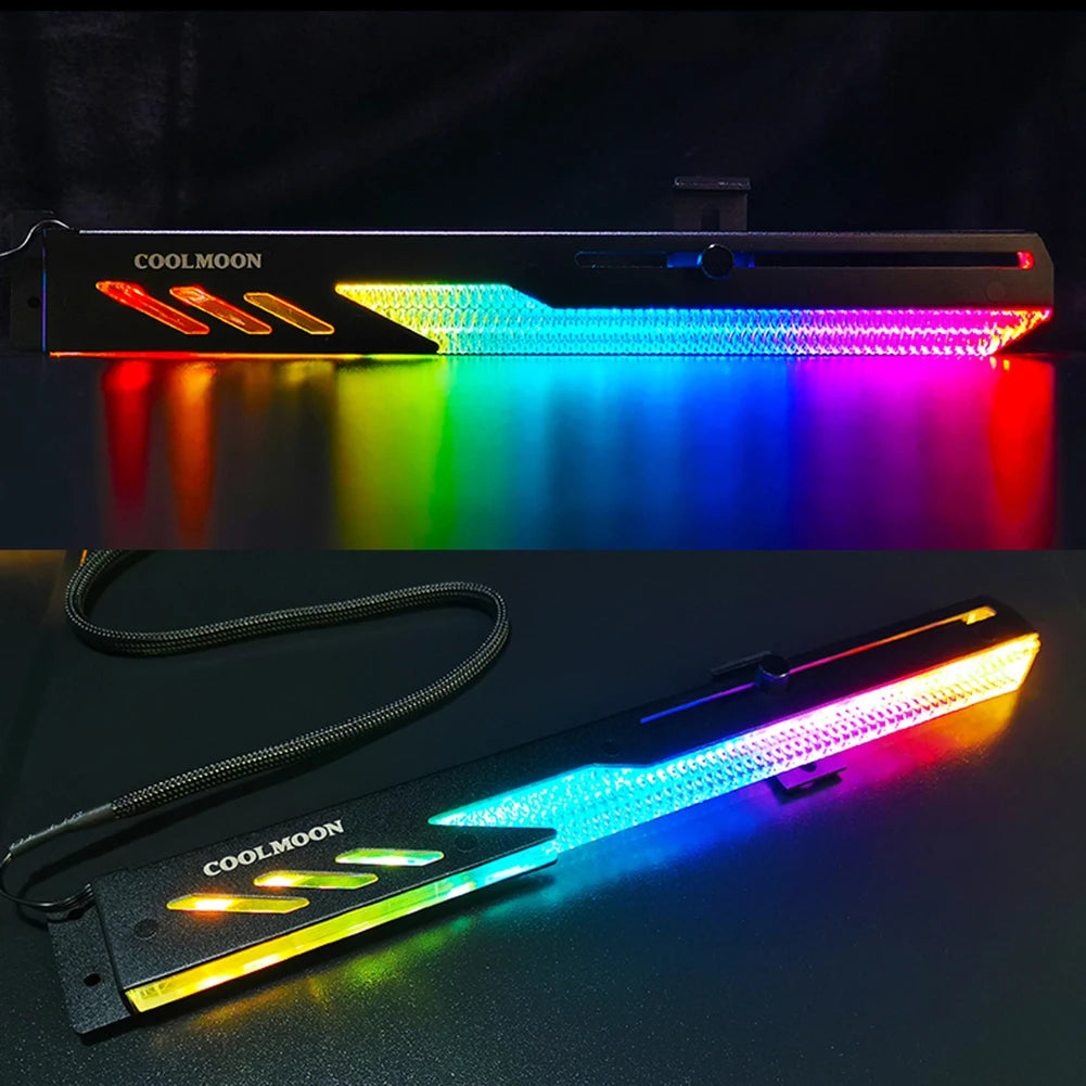 COl'hyMOON-Support de carte vidéo pour ordinateur, support GPU horizontal GT8, support de boîtier PC, kit de refroidissement, 5V ARGB