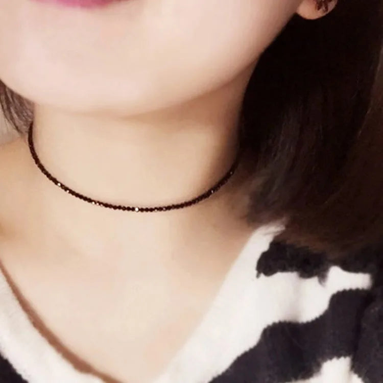 Women's Short Single Black Pearl Necklace, Fashion Brand, Ladies' Choker, Party Jewelry