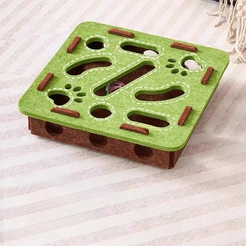 Jouet de Puzzle en feutre pour chat, boîte de Puzzle, jouet d'exercice avec balle, sport d'intérieur, divertissement, chasse, jouets pour chats d'intérieur