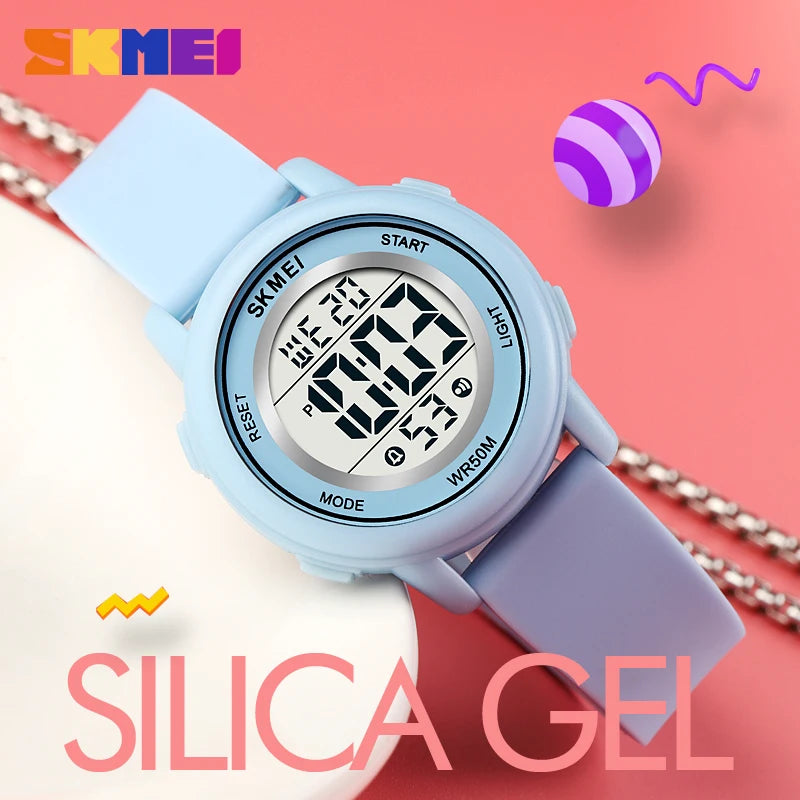 Montre enfant étanche avec alarme — sport, LED colorée, numérique, garçons et filles