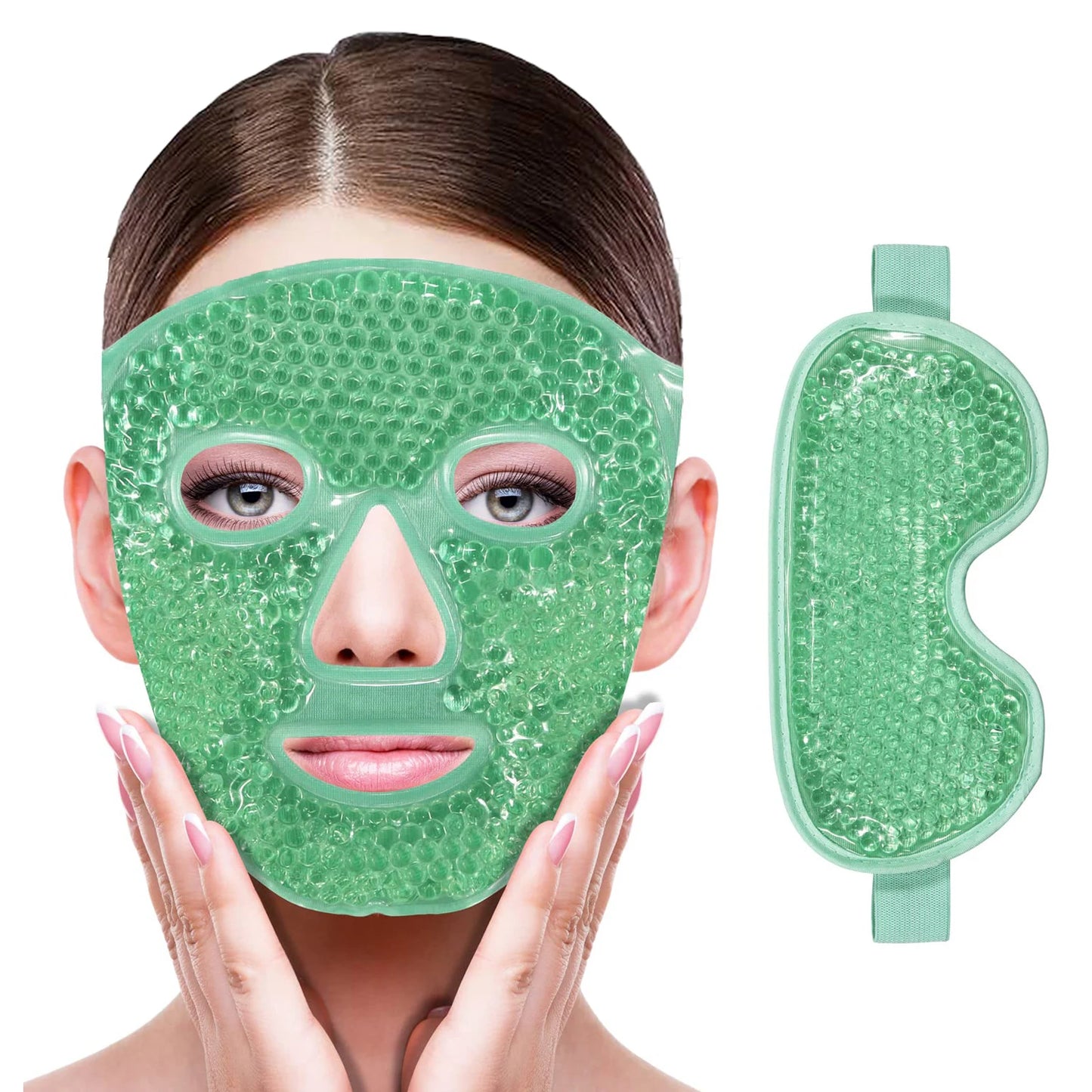 Gel refrescante hielo máscara facial máscara de ojos máscara facial fría y caliente compresa perlas de gel máscara facial fría bolsa de hielo, compresa sueño FaceSPA