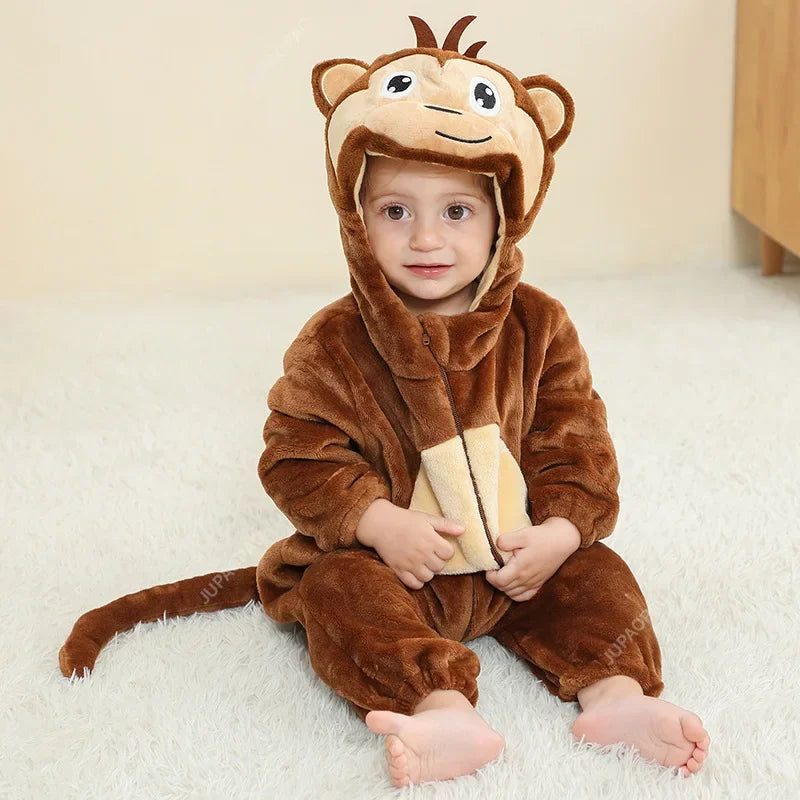 2025 New Collection Cute and Fashionable Elephant-Shaped Baby Easter Jumpsuit with Hood for Children