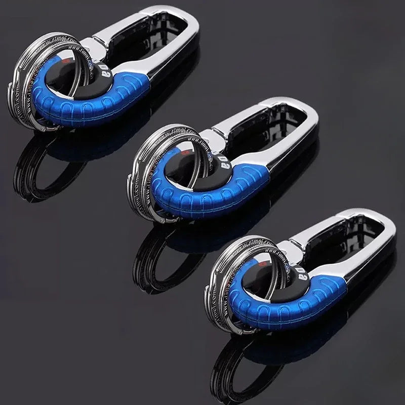 Crochet porte-clés pour hommes, boucle en acier inoxydable, mousqueton d'extérieur, outil d'escalade, Double anneau, porte-clés de pêche, accessoires de voiture, 1/5 pièces