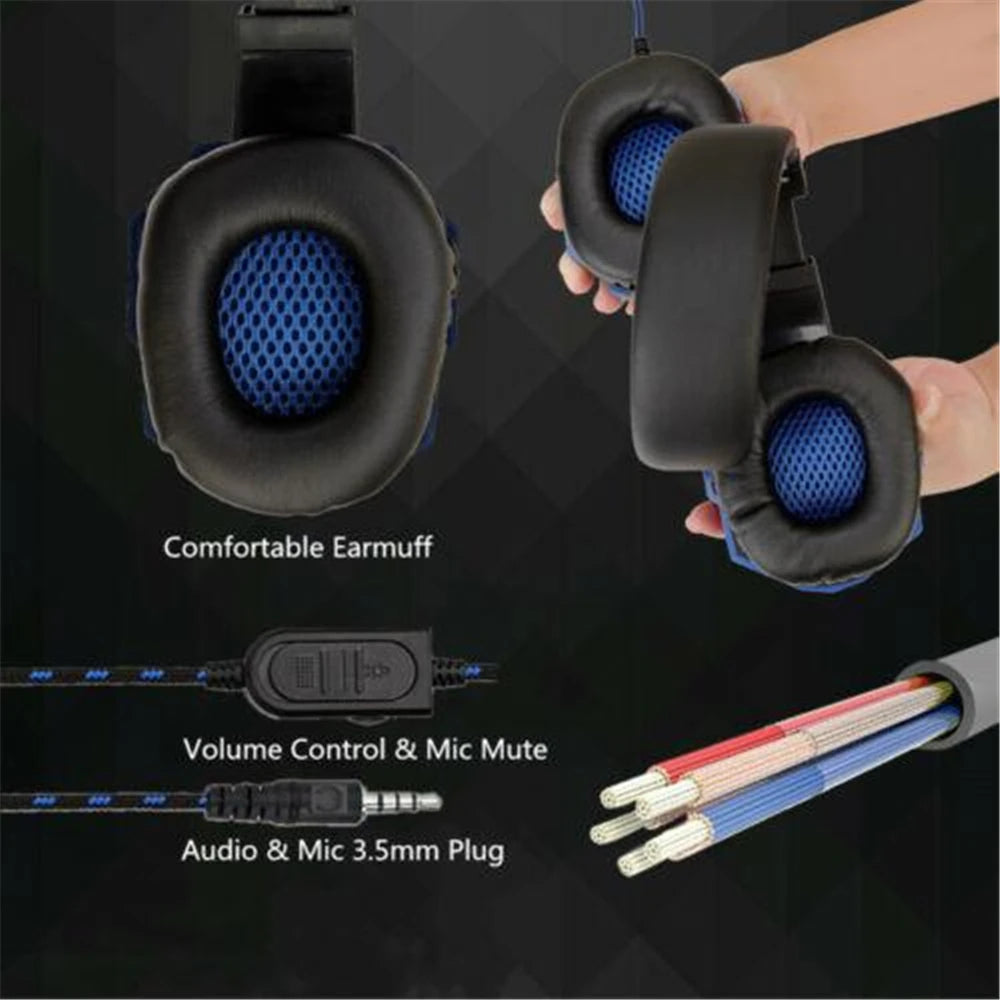 Wired Gaming Headset with 120° Adjustable Noise-Cancelling Microphone, Gamer Headset for PS4/PS5/Xbox, Smartphone and Laptop