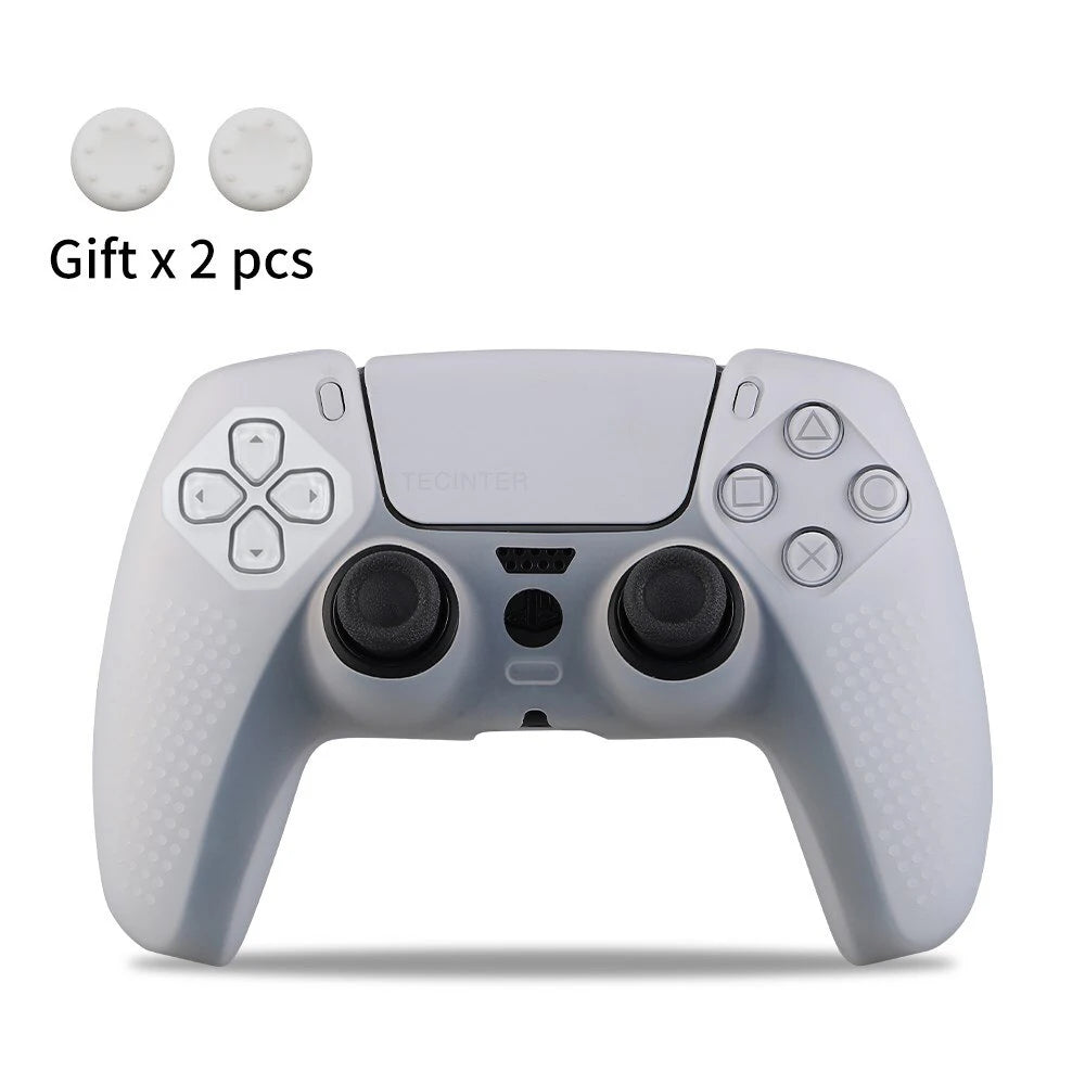 Housse de protection en silicone pour manette de jeu Slim — étui en caoutchouc antidérapant avec capuchons de poignées de pouce