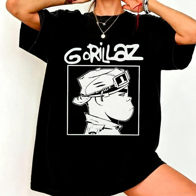 T-shirt groupe rock vintage Y2K — streetwear Harajuku, manches courtes, imprimé membres