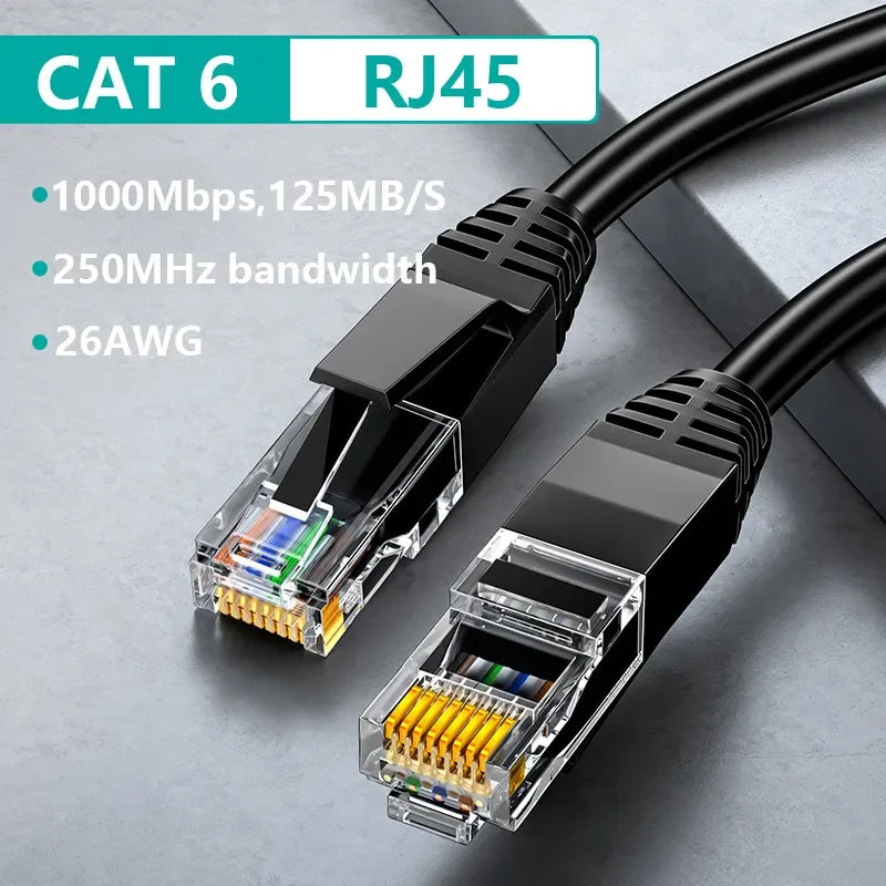 Cat 6 Ethernet Lan UTP Twisted Pair Cable, Network Wire Mapper, Router, RJ 45 Gigabit