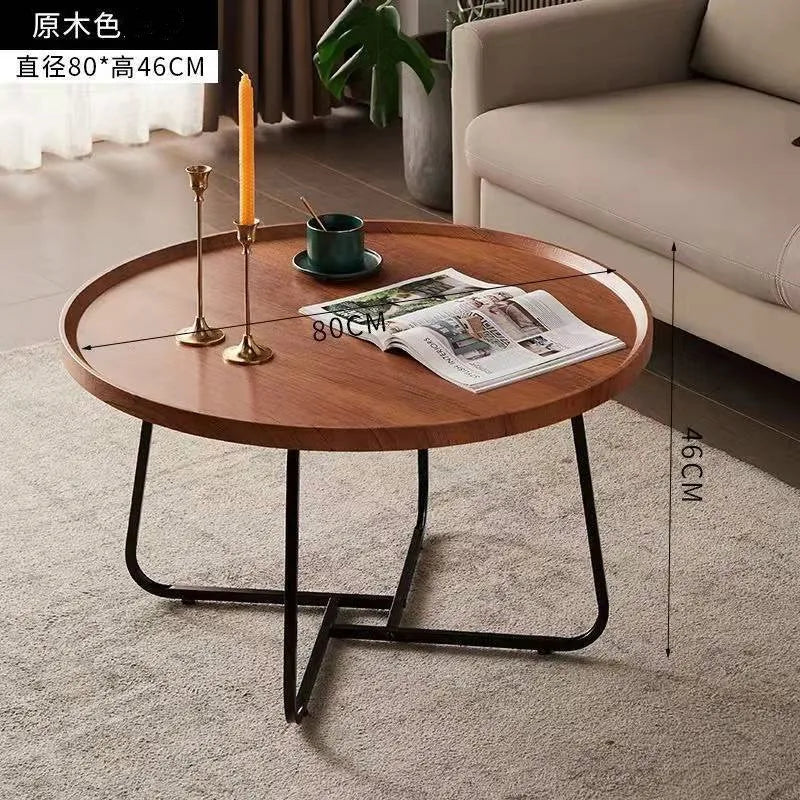 Table basse multifonctionnelle — salon minimaliste moderne, table d'appoint combinée circulaire, maison