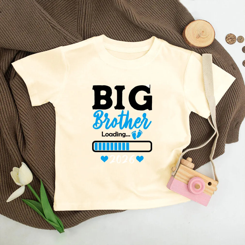 T-shirt enfant grand frère 2026 — annonce de grossesse, manches courtes, tenue d'été garçon