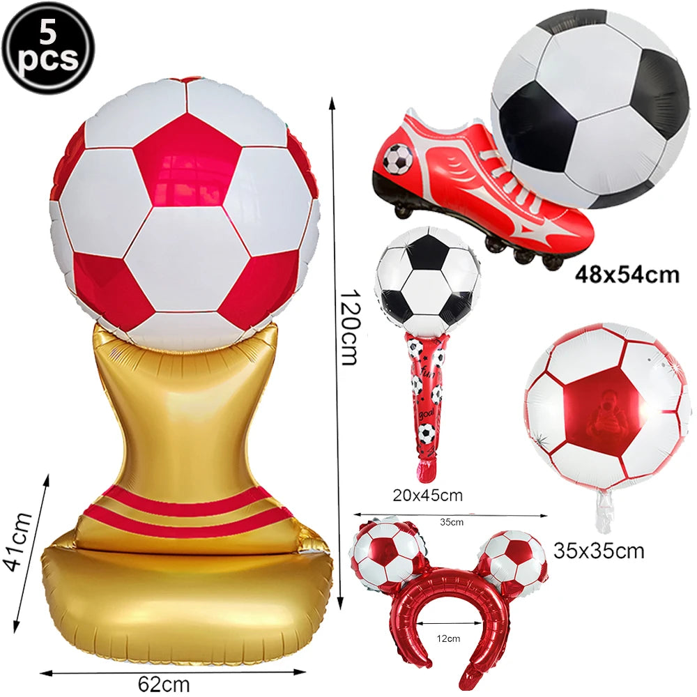 Ballons Aluminium Thème Football — Décoration Fête Anniversaire & Baby Shower Enfant