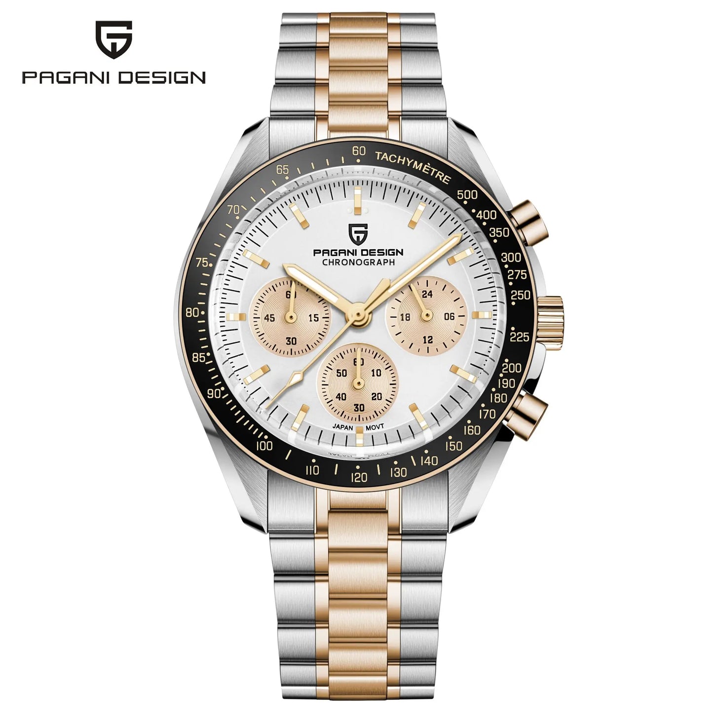 Montre à quartz de luxe pour hommes — chronographe VK63, miroir saphir AR, lumineuse, cadeau 2025