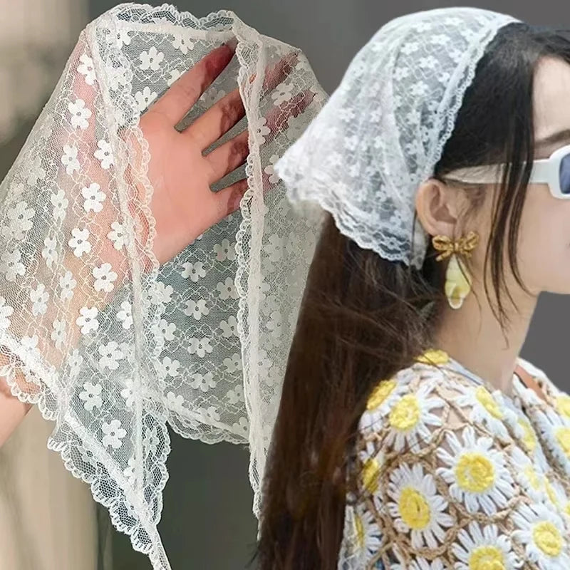 Jupe courte triangulaire 2 en 1, demi-jupe, rideau de fesses, tablier à garniture en dentelle, dentelle douce empilée, foulard de Style coréen pour femmes