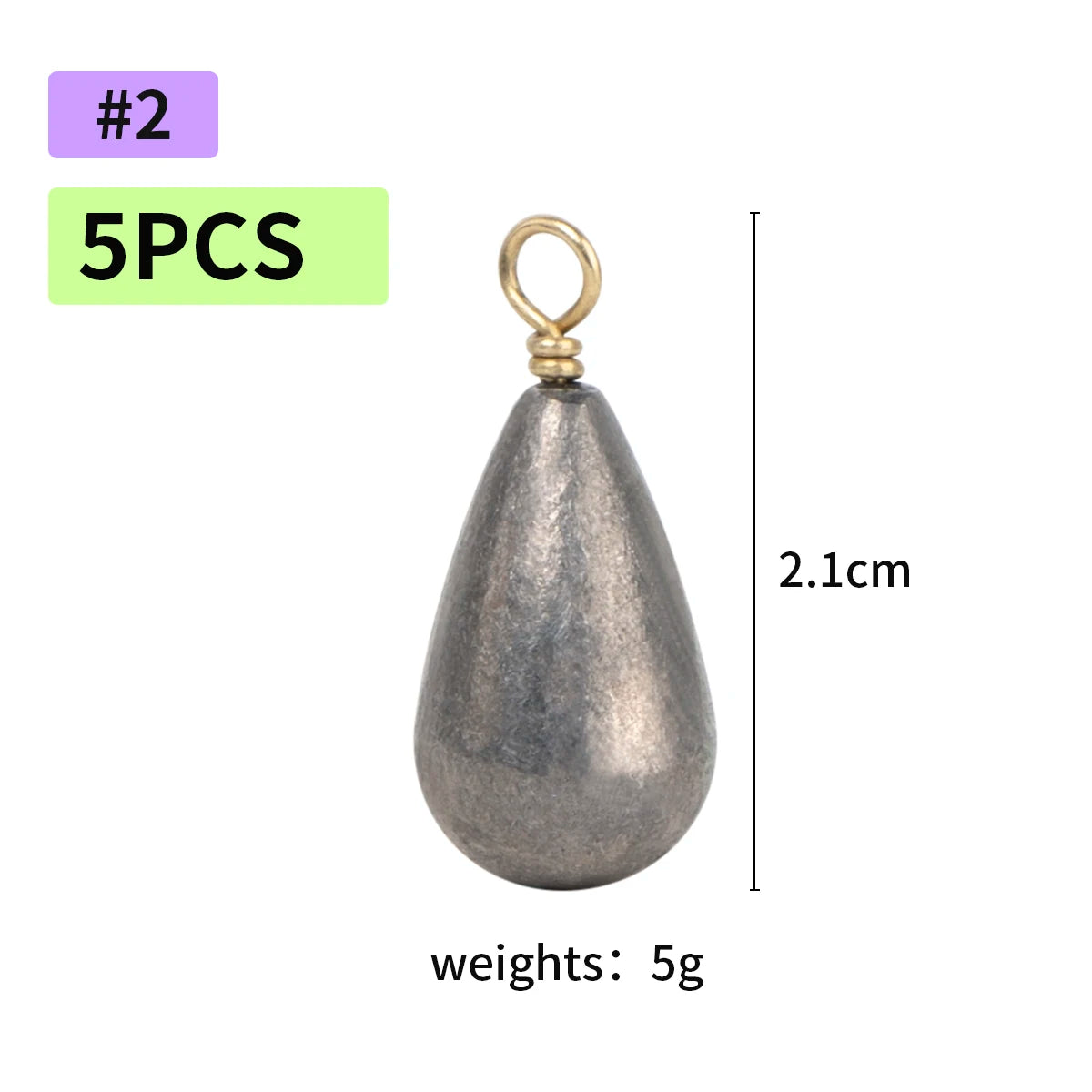 5 pièces de poids de pêche plombs poids de tir de chute avec émerillons en laiton poids de cloche de coulée pour bar poisson-chat matériel de pêche farfelu
