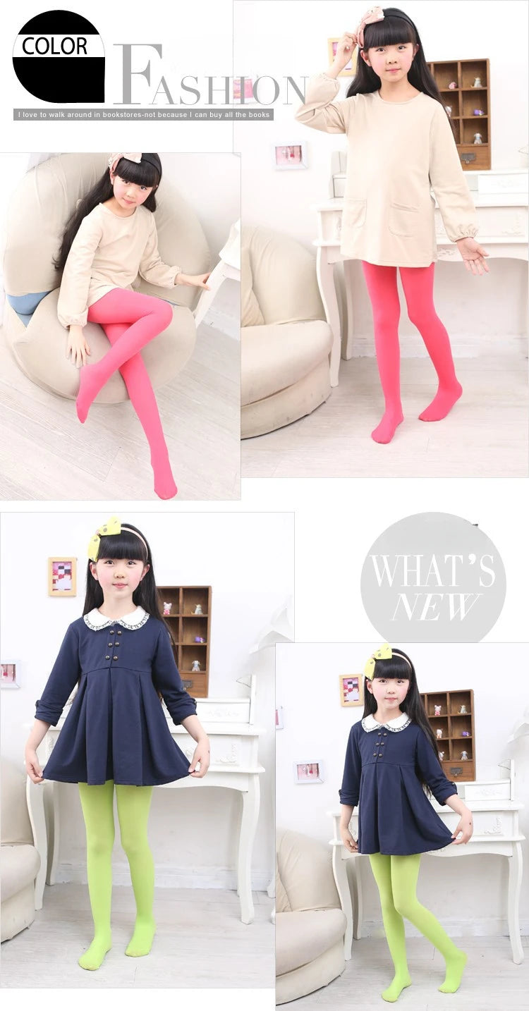 Collants d'été couleur bonbon pour enfants, collants de danse de Ballet pour filles, bas en velours blanc uni pour enfants