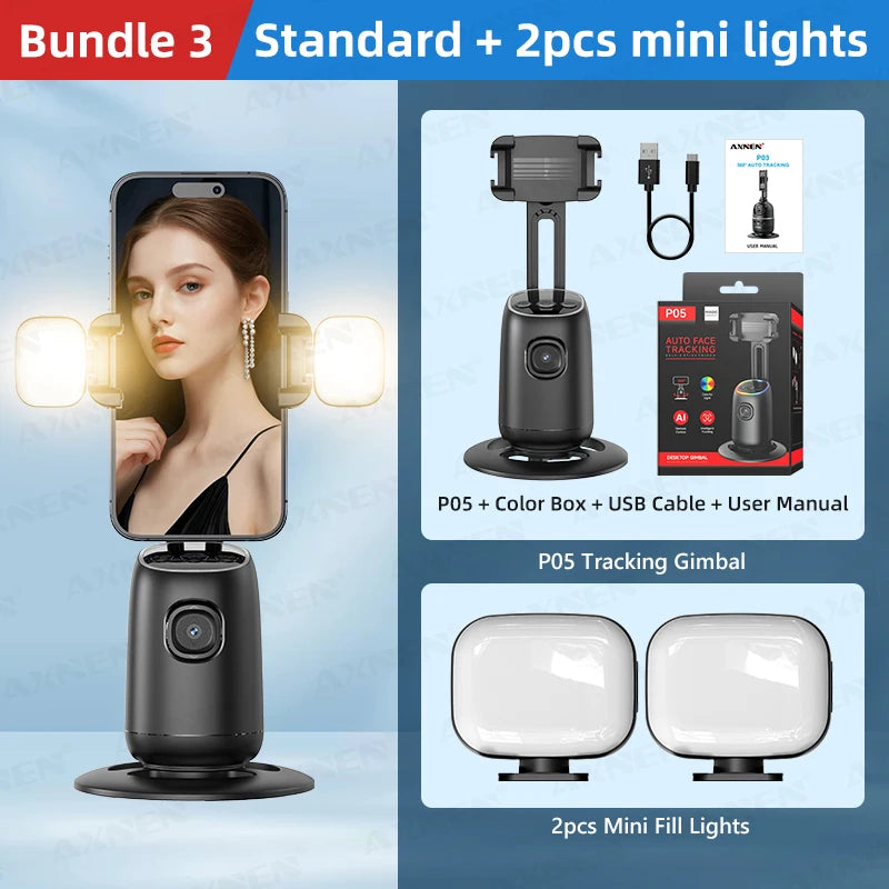 P05 — Stabilisateur Smartphone Suivi IA 360° Support Table Live & Vidéo