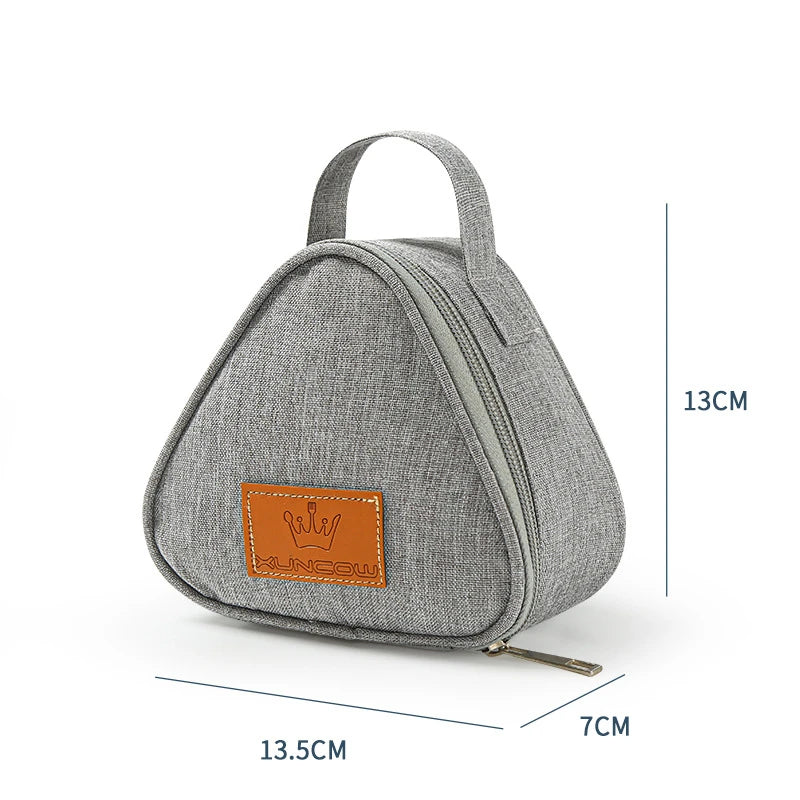 Mini sac isolant triangulaire en aluminium, refroidisseur thermique, fourre-tout pour étudiant, sac boule de riz, boîte à déjeuner, sacs de transport pour déjeuner Bento
