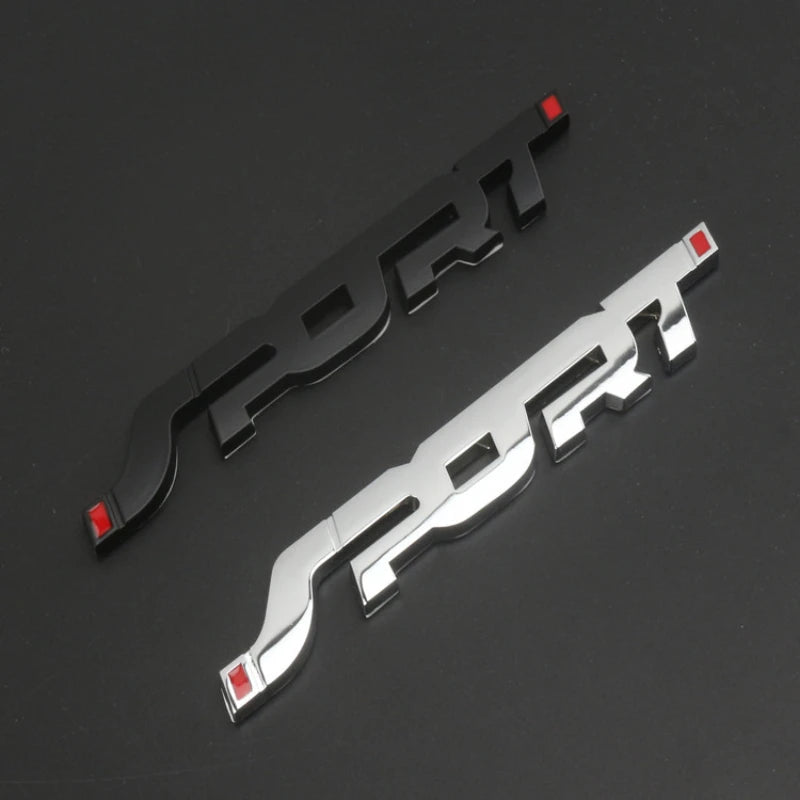 Accessoires de voiture autocollant style métal 3D Chrome noir Auto coffre de voiture course Sport mot lettre Logo emblème Badge autocollant