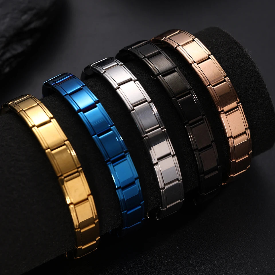 ChimSquare-Italian Stainless Steel Bracelets for Women and Men, Birthday Party Jewelry, Hiphop, Metal Skeleton, Stretch Gift