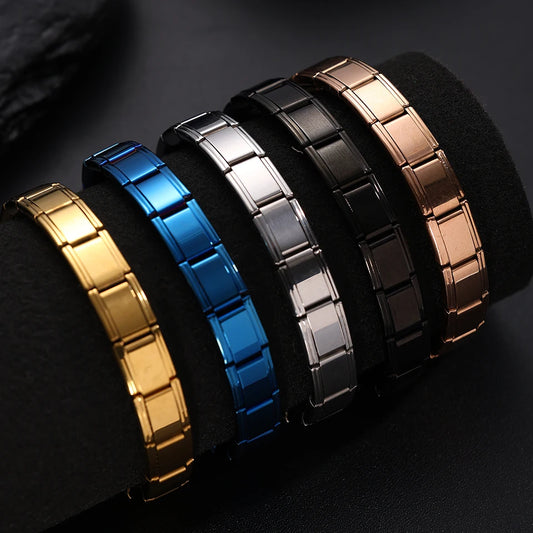 Bracelets italiens en acier inoxydable pour femme et homme — bijoux fête, hiphop, squelette métal, cadeau