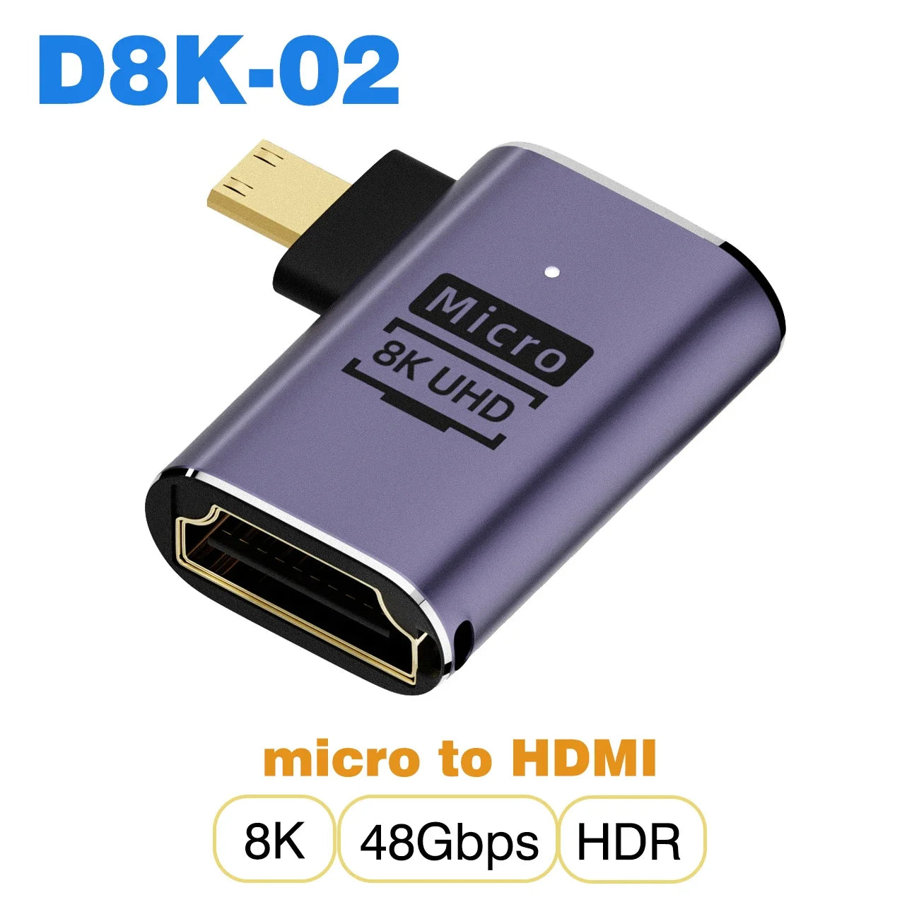 Mini/Micro HDMI to HDMI 2.1 48Gbps 8K60HZ 4K120HZ Converter for Projector HDTV PS4 PS5 Laptop