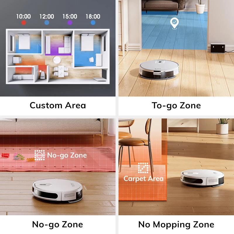 Robot aspirador ILIFE V20, succión de 5000 Pa, navegación inteligente SOF LiDAR, control por aplicación, limpieza personalizable, carga automática
