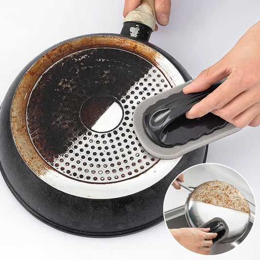 Éponge magique émeri, brosse, lingette, gomme, nettoyeur, cuisine, bain, rouille, forte décontamination, outils de nettoyage avec poignée, outils ménagers