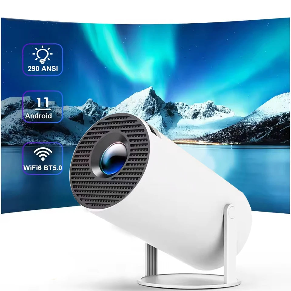 Smart Outdoor Projector HY300 8K Android 11 Dual Wifi6 290ANSI Allwinner H726 BT5.4 1080P 1280*720P Home Cinema Outdoor Projector