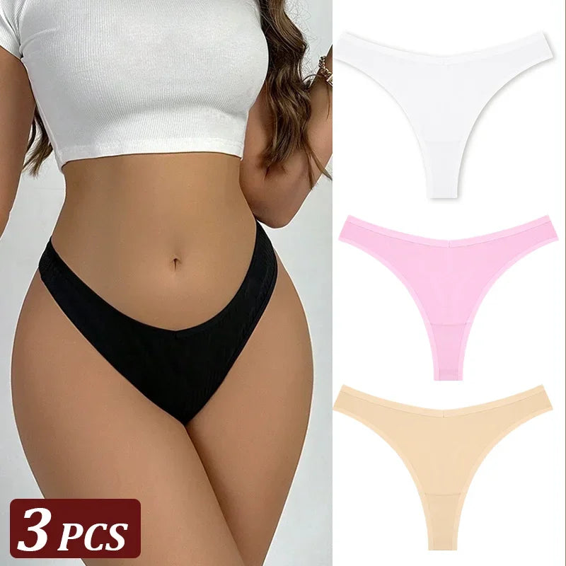 String Sans Couture Coton Femme — Lot de 3 Pièces Confort Quotidien