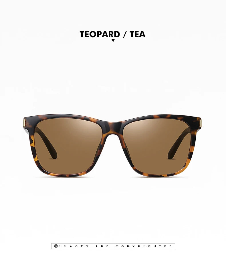 Classique Vintage lunettes de soleil polarisées homme mode léopard cadre rétro lunettes femme UV400 Anti-éblouissement lunettes de soleil homme